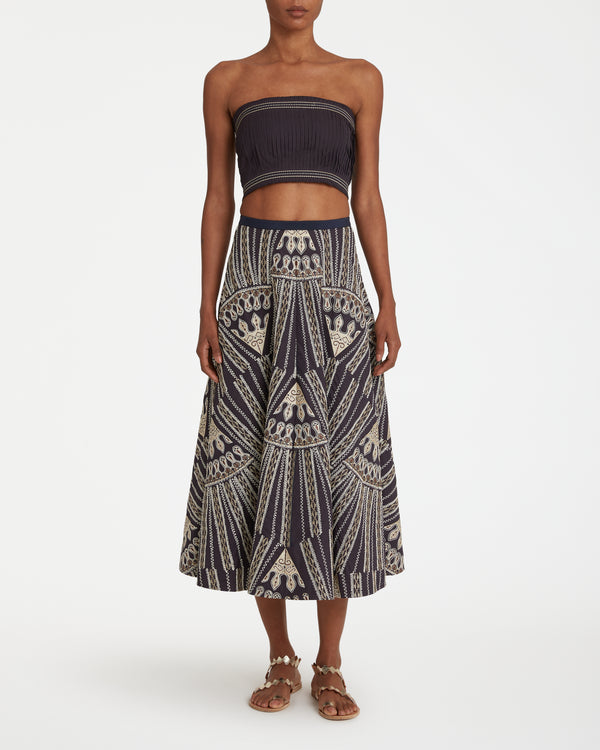 Emporio Sirenuse Tasha Skirt With Calliope Embroidery