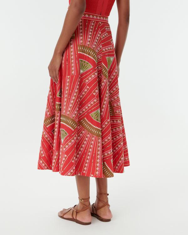 Emporio Sirenuse Tasha Skirt With Japanese Peacock Embroidery