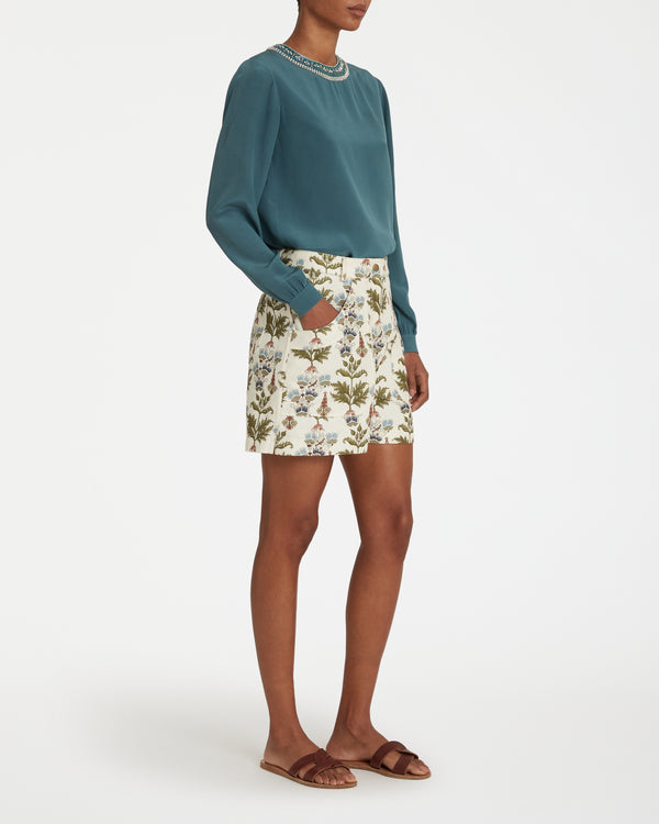 Emporio Sirenuse Teia Shorts In Persian Botanic Print