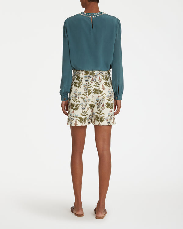 Emporio Sirenuse Teia Shorts In Persian Botanic Print
