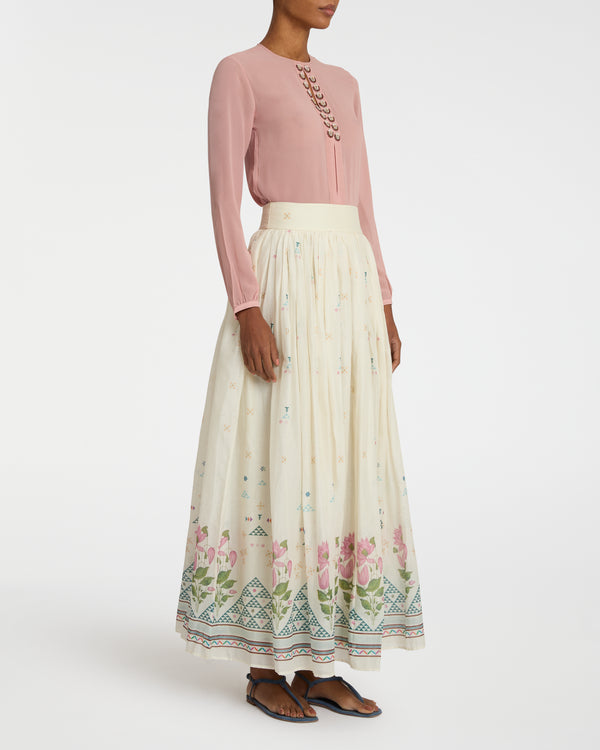 Emporio Sirenuse Teodora Skirt In Indian Rose Print