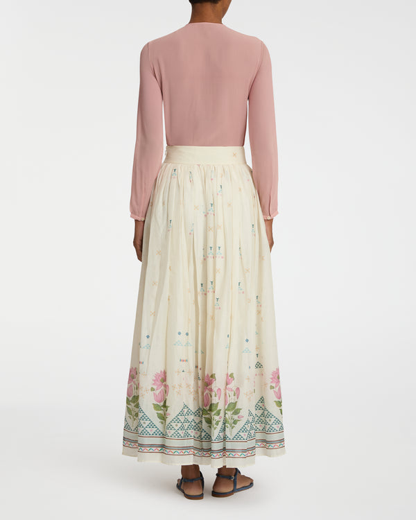 Emporio Sirenuse Teodora Skirt In Indian Rose Print