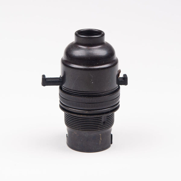 Enamel Shades 12" Threaded Switched Bayonet Period Lampholder with grip - Bronze