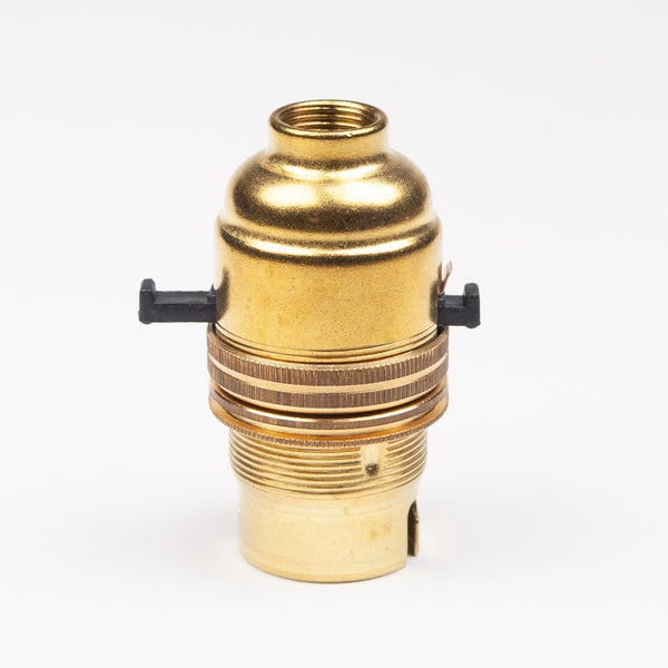 Enamel Shades 12" Threaded Switched Bayonet Period Lampholder with grip - Brass