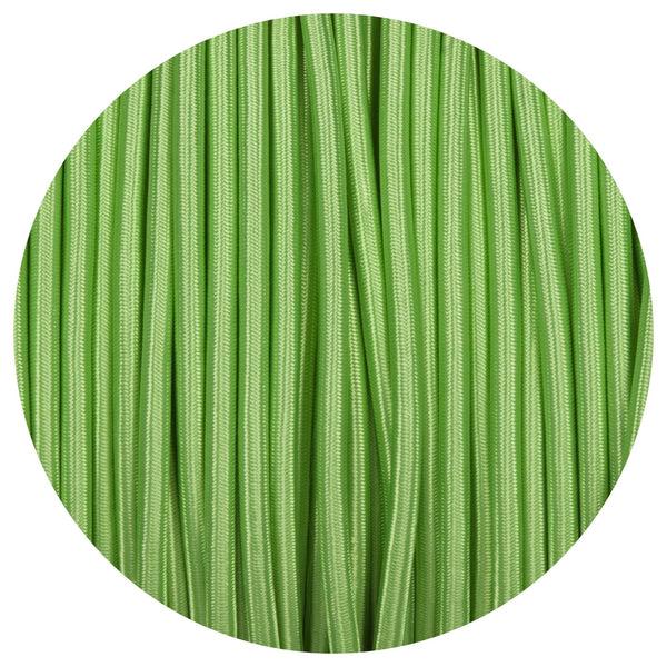 Enamel Shades Apple Green Round Fabric Braided Cable