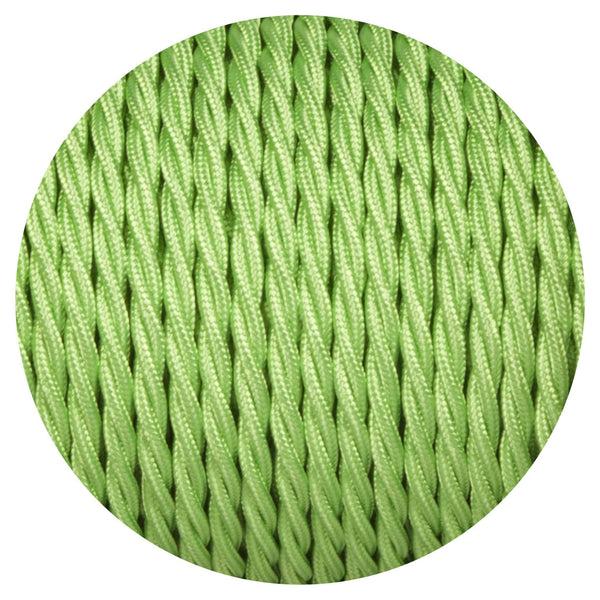 Enamel Shades Apple Green Twisted Fabric Braided Cable