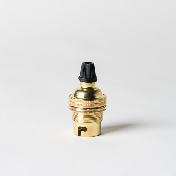 Enamel Shades Bayonet Period Lampholder with grip - Brass