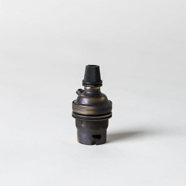 Enamel Shades Bayonet Period Lampholder with grip - Brushed Antique