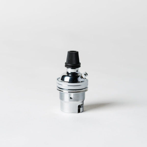 Enamel Shades Bayonet Period Lampholder with grip - Chrome