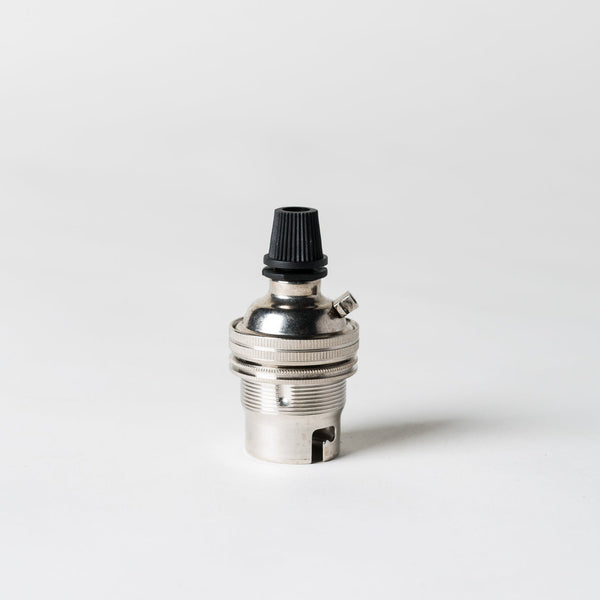 Enamel Shades Bayonet Period Lampholder with grip - Nickel