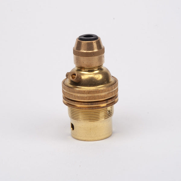 Enamel Shades Bayonet Period Lampholder with Integral cord grip - Brass