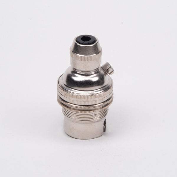 Enamel Shades Bayonet Period Lampholder with Integral cord grip - Nickel Silver