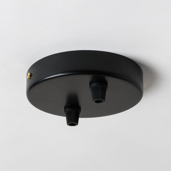 Enamel Shades Black Steel 100mm Ceiling Rose - 2 Outlets