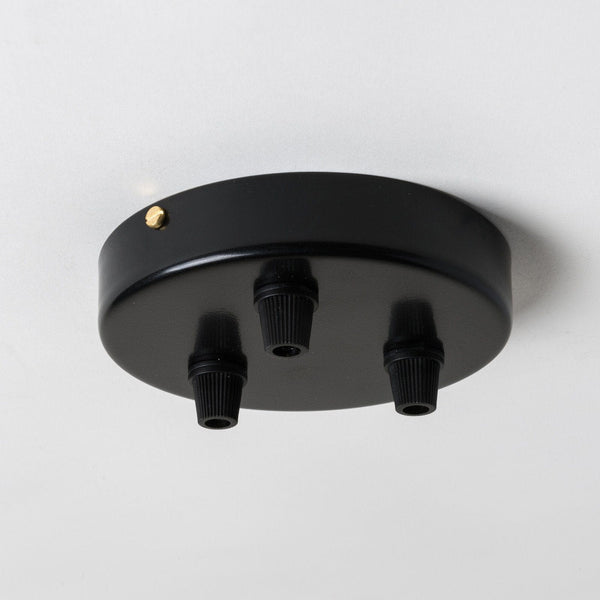 Enamel Shades Black Steel 100mm Ceiling Rose - 3 Outlets