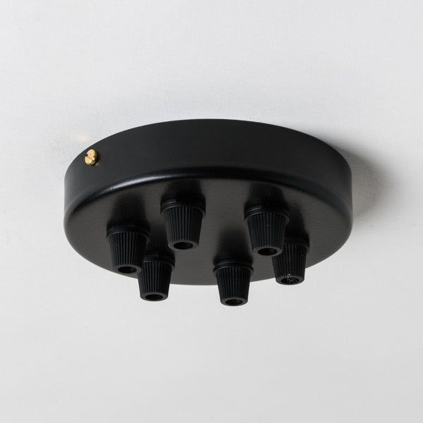 Enamel Shades Black Steel 100mm Ceiling Rose - 6 Outlets
