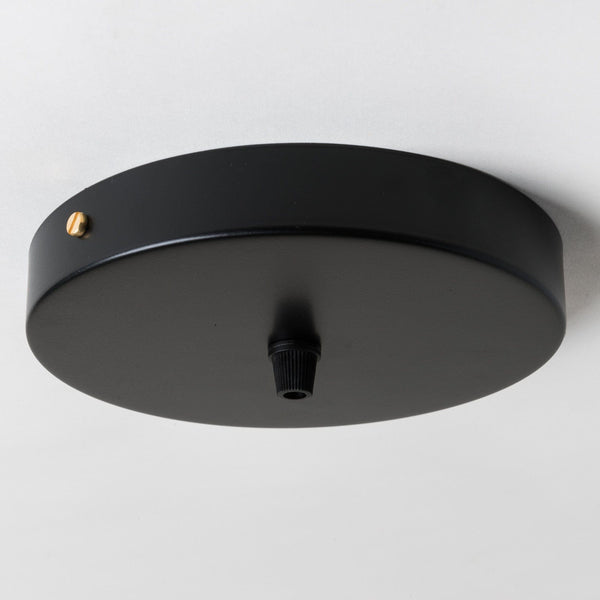 Enamel Shades Black Steel Ceiling Rose Large 160mm - 1 Outlet