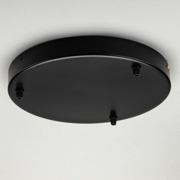 Enamel Shades Black Steel Ceiling Rose Large 300mm - 3 Outlets