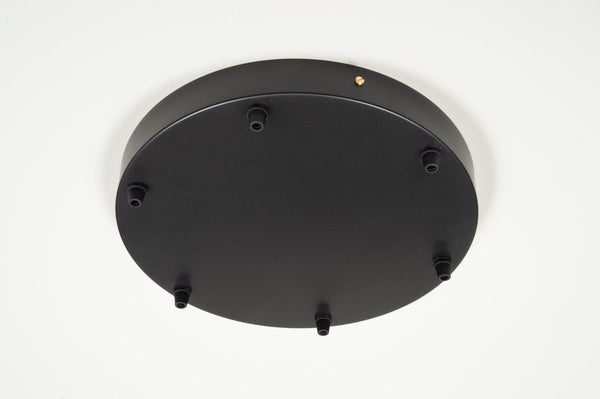 Enamel Shades Black Steel Ceiling Rose Large 300mm - 6 Outlets
