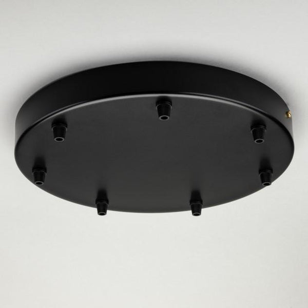 Enamel Shades Black Steel Ceiling Rose Large 300mm - 7 Outlets
