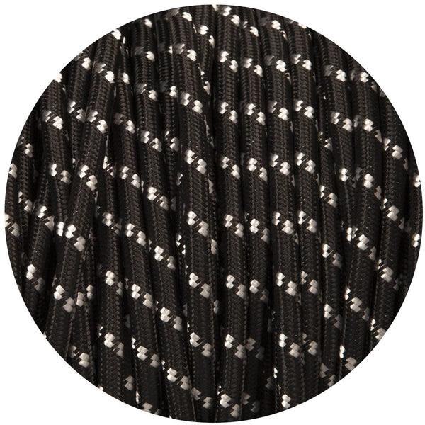 Enamel Shades Black With White Fleck Round Fabric Cable