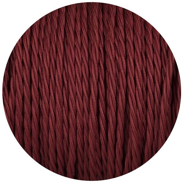 Enamel Shades Burgundy Twisted Fabric Braided Cable