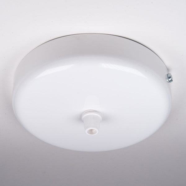 Enamel Shades Ceiling Rose Large 125mm Single Outlet - White