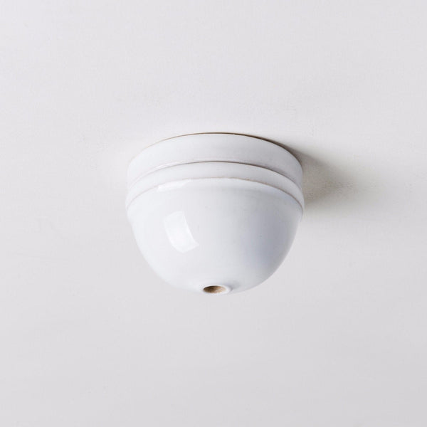 Enamel Shades Ceramic Small Dome Ceiling Rose - White