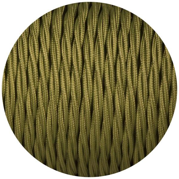 Enamel Shades Cyprus Green Twisted Fabric Braided Cable