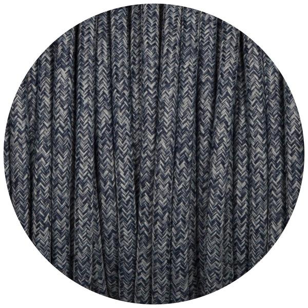 Enamel Shades Denim Canvas Round Fabric Braided Cable