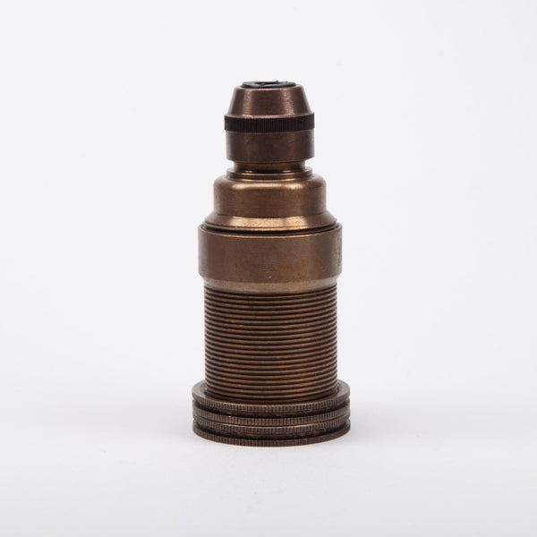 Enamel Shades E14 Solid Brass Lampholder with Integral grip - Old English Brass