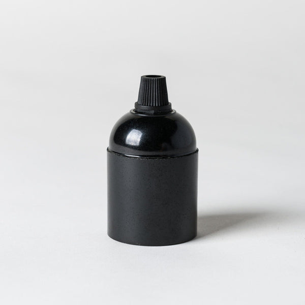 Enamel Shades E26 UL Black Plain Skirt Bakelite Lampholder with grip (USA ONLY)