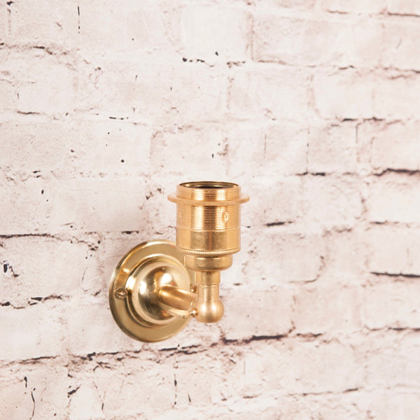 Enamel Shades E27 Adjustable Period Wall Light - Brass