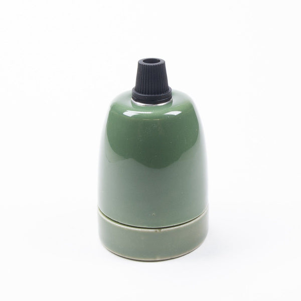 Enamel Shades E27 Ceramic Lampholder with grip - Green