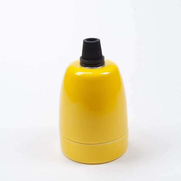 Enamel Shades E27 Ceramic Lampholder with grip - Yellow