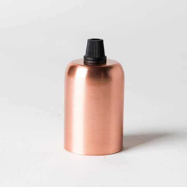 Enamel Shades E27 Drop Cap Lampholder - Brushed Copper
