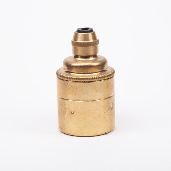 Enamel Shades E27 Integral Grip Plain Skirt Lampholder - Brass