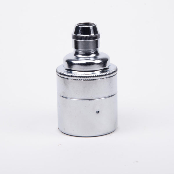 Enamel Shades E27 Integral Grip Plain Skirt Lampholder - Chrome