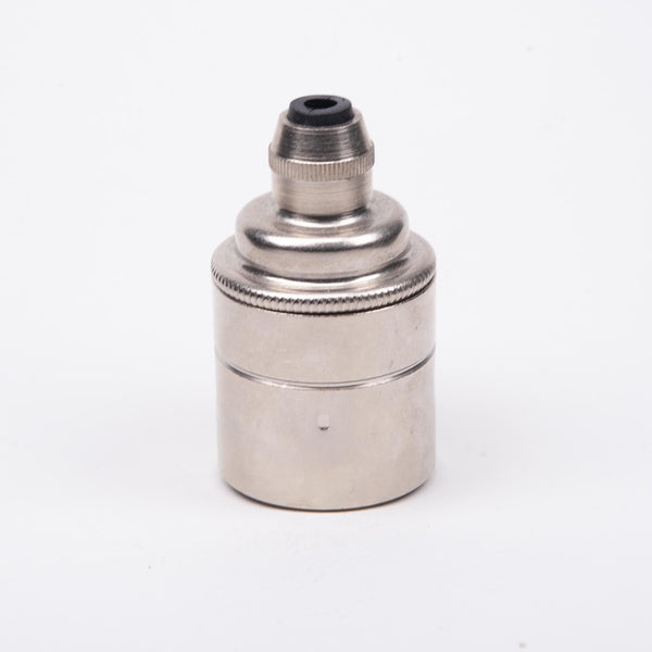 Enamel Shades E27 Integral Grip Plain Skirt Lampholder - Nickel