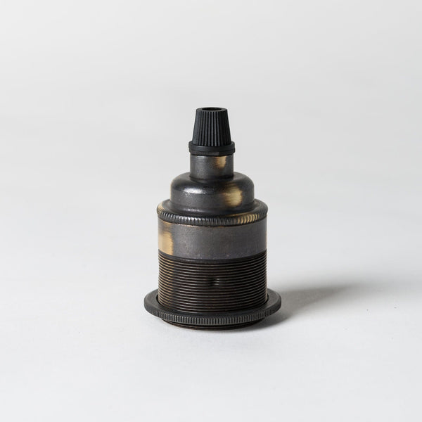 Enamel Shades E27 Period Lampholder with grip - Brushed Antique