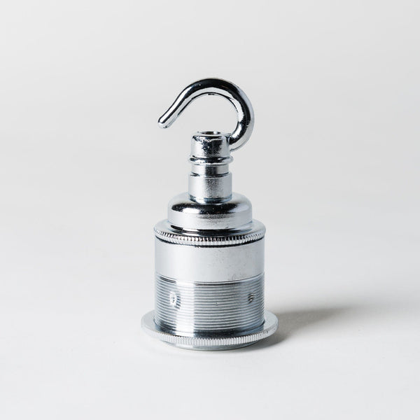 Enamel Shades E27 Period Lampholder with hook - Chrome