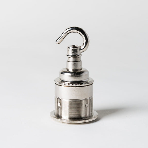 Enamel Shades E27 Period Lampholder with hook - Nickel