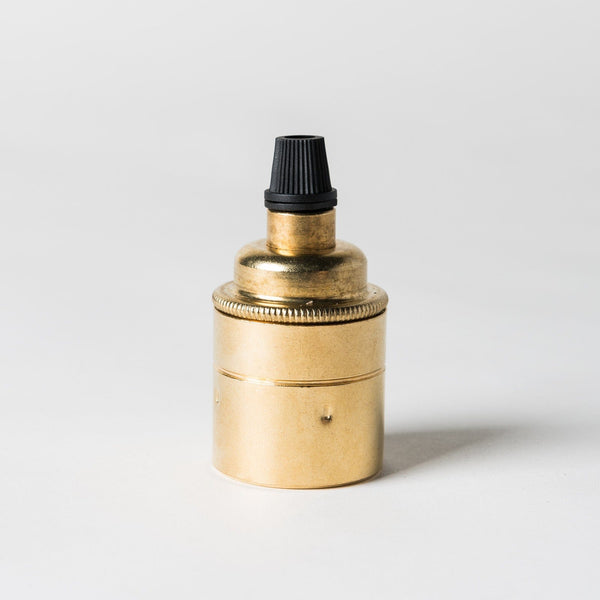 Enamel Shades E27 Plain Skirt Lampholder with grip - Brass