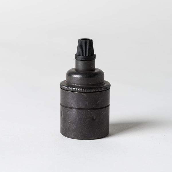 Enamel Shades E27 Plain Skirt Lampholder with grip - Bronze Black Brass