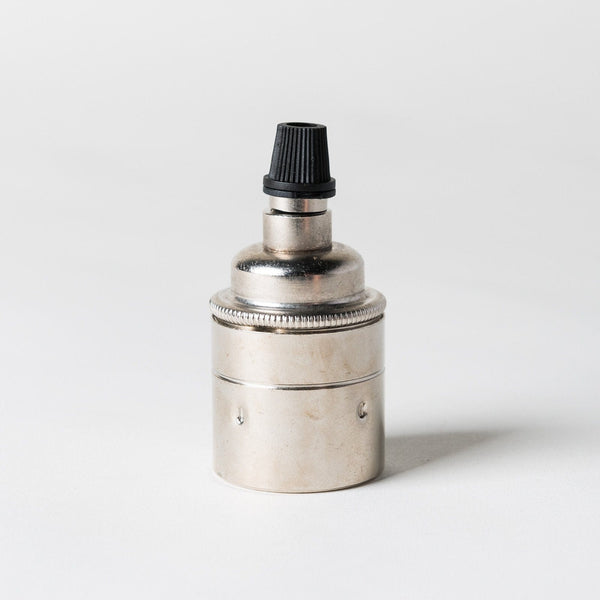 Enamel Shades E27 Plain Skirt Lampholder with grip - Nickel