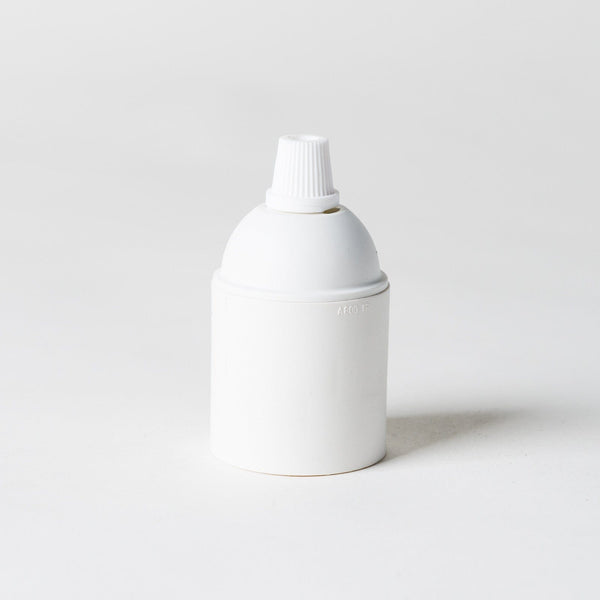 Enamel Shades E27 White Plastic Plain Skirt Lampholder with grip