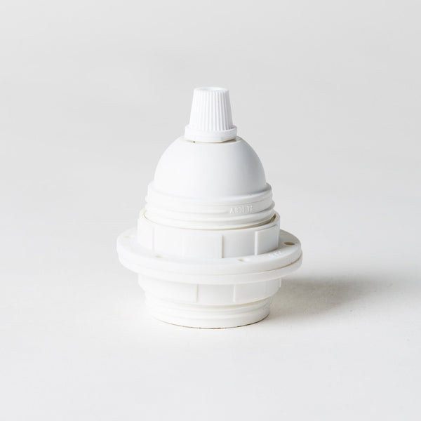 Enamel Shades E27 White Plastic Wide Ring Lampholder with grip