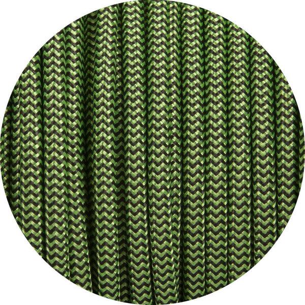 Enamel Shades Apple Green & Black Round Fabric Cable