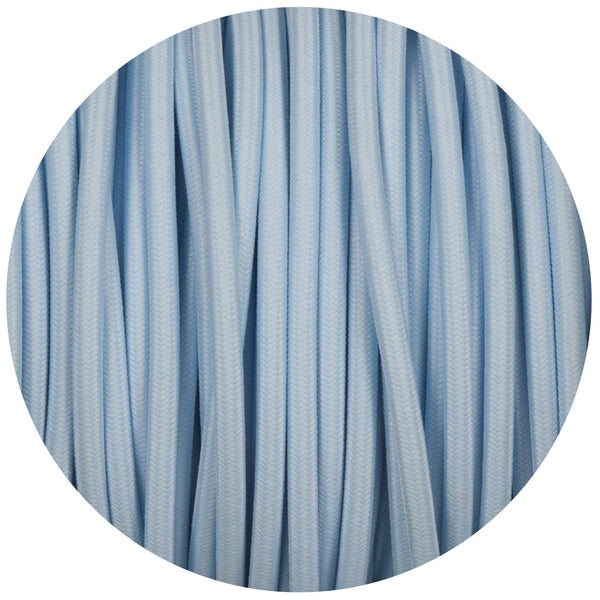Enamel Shades Baby Blue Round Fabric Braided Cable