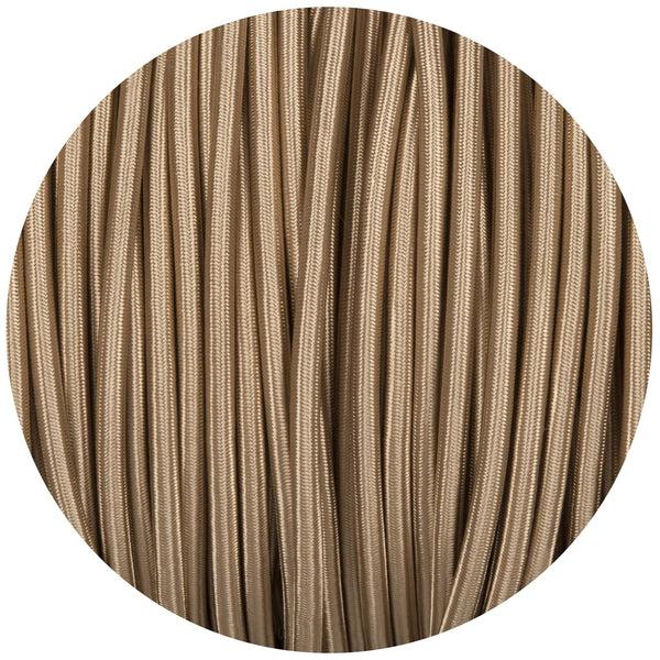 Enamel Shades Beige Round Fabric Braided Cable