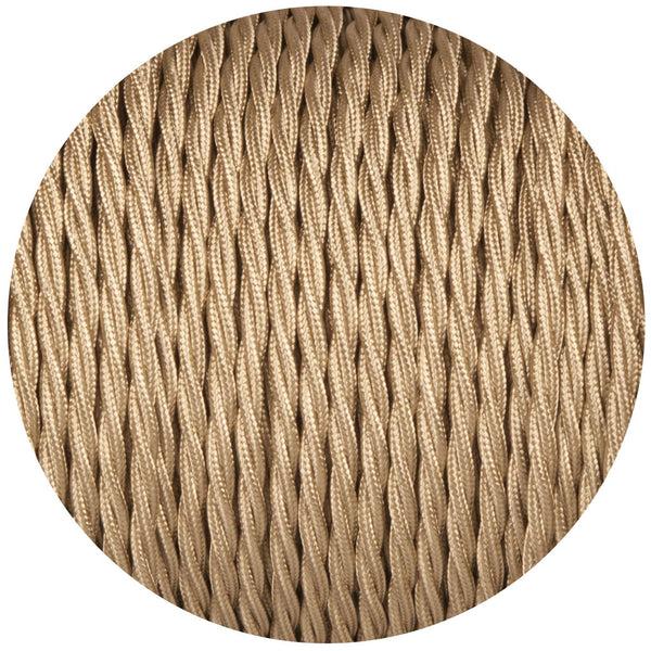 Enamel Shades Beige Twisted Fabric Braided Cable